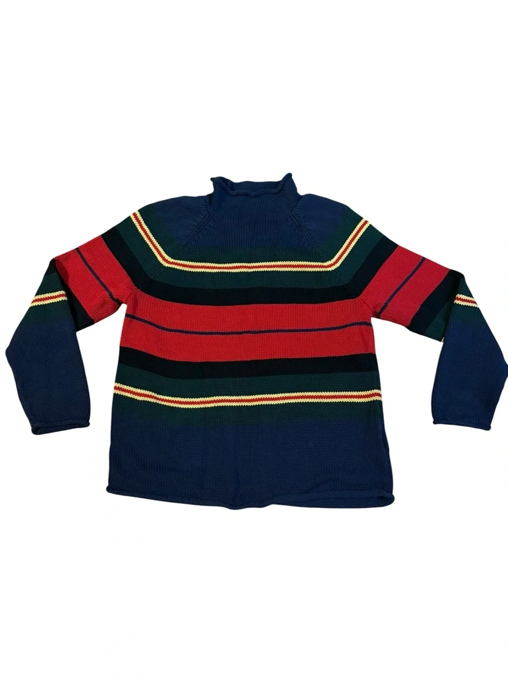 J. Crew 1988 Rollneck™ sweater in cotton rugby stripe Size Large